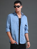 Men Premium Blue Oxford Solid