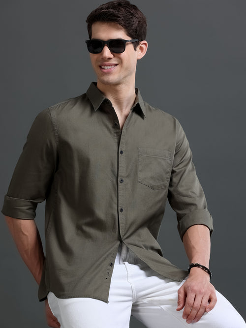 Men's Bird Eye Slim Fit  Dobby Shirt