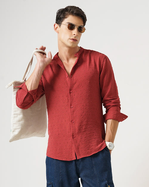 men's self design shirt