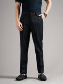 Men Tailored Straight Fit Low-Rise Trousers