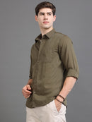 Men Smart Cotton Linen Slim Fit Shirt