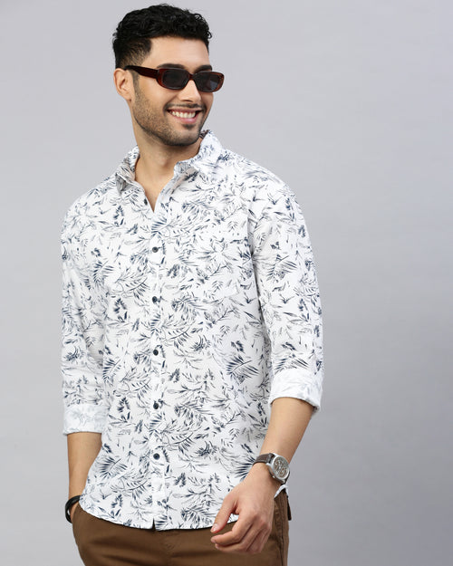 Men Standard Slim Fit Floral Opaque Printed Casual Shirt