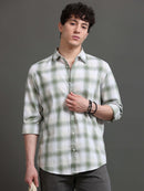 Men Smart Slim Fit Checked Casual Shirt
