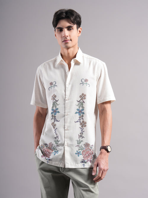 Men Smart Floral Printed Casual Shirt