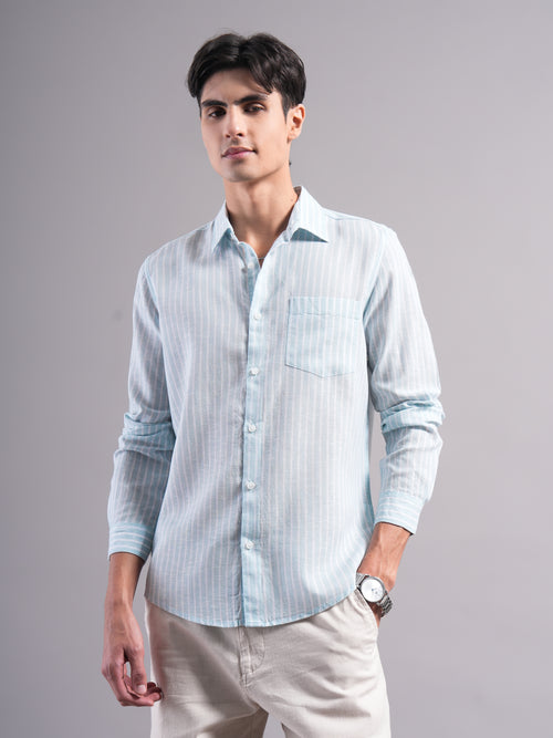 Men Smart Slim Fit Striped Casual Shirt