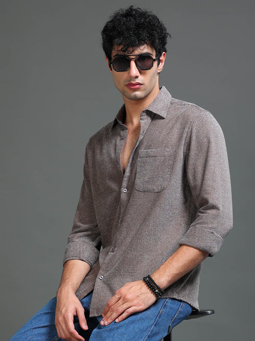 Men's Textured Solid Shirt