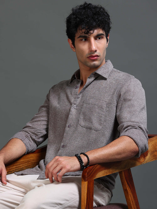 Men's Textured Solid Shirt