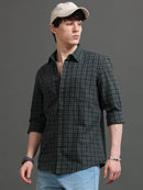 Men Smart Slim Fit Checked Casual Shirt