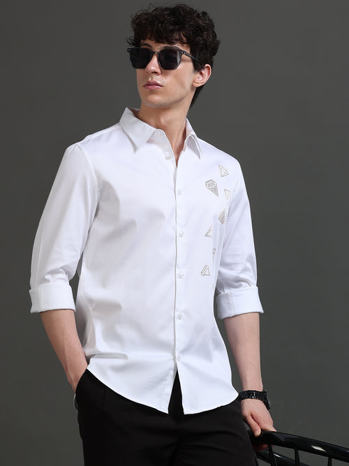 Men Smart Slim Fit Printed Casual Shirt