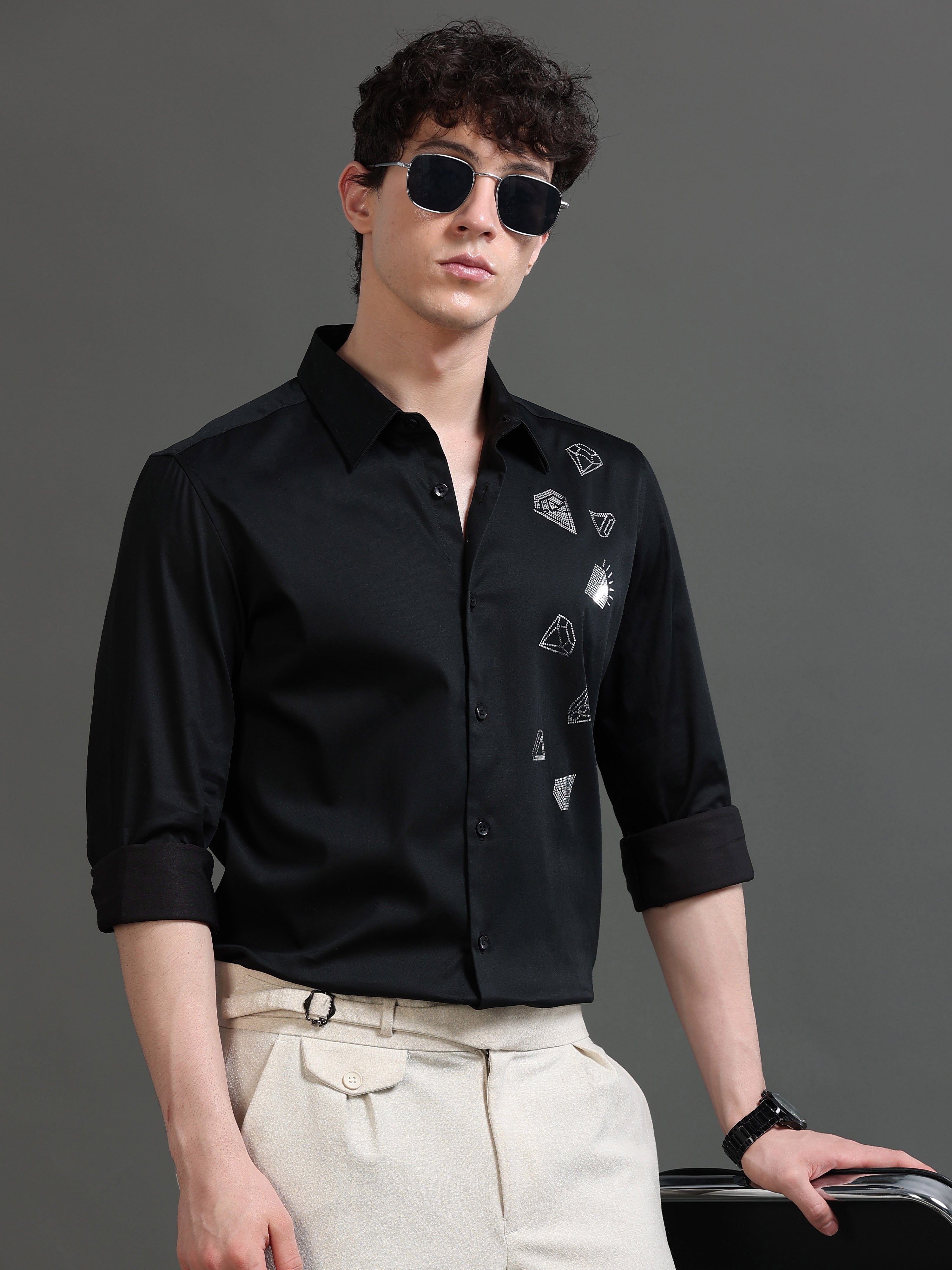 Men Smart Slim Fit Printed Party Shirt