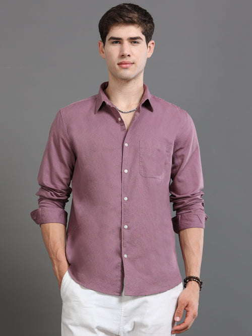 Men Smart Cotton Linen Slim Fit Shirt