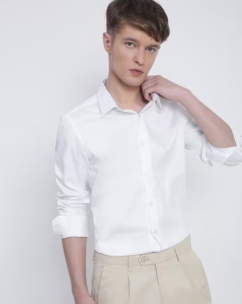 Satin Slim fit  Plain Shirts