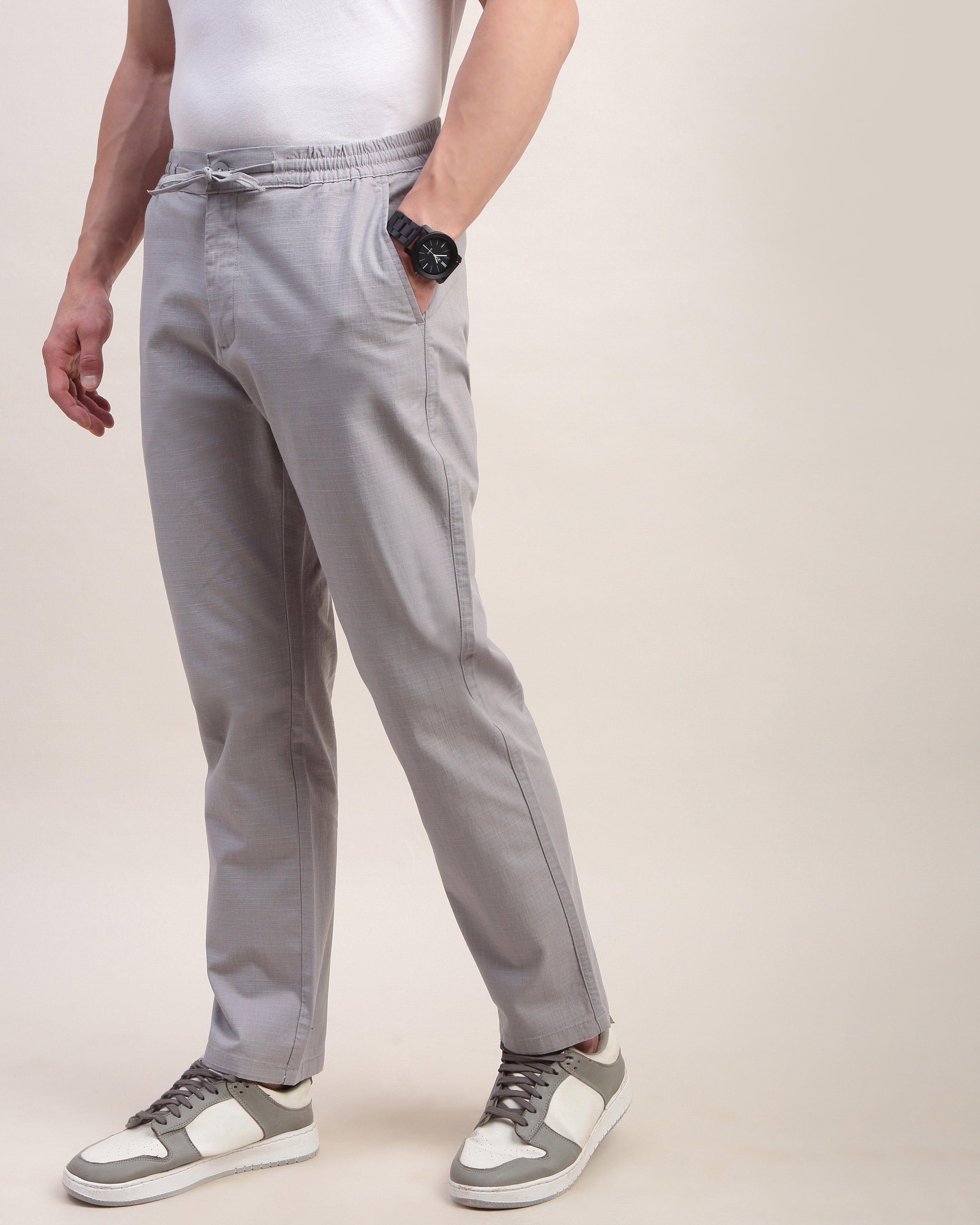 Men Comfort Straight Fit Low-Rise Chinos