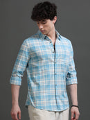 Men Smart Slim Fit Checked Casual Shirt