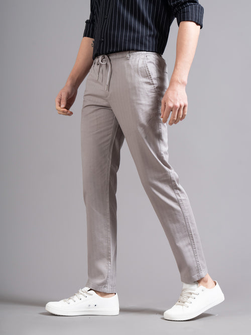 Men Ankle Fit Smart Slim Fit Low-Rise Regular Trousers
