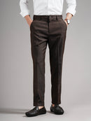 Men Tailored Straight Fit Low-Rise Trousers