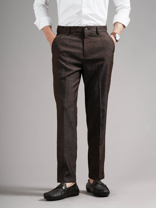 Men Tailored Straight Fit Low-Rise Trousers