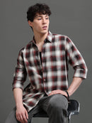 Men Smart Slim Fit Tartan Checks Checked Casual Shirt