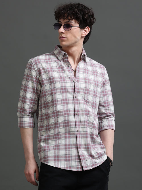 Men Smart Slim Fit Checked Casual Shirt