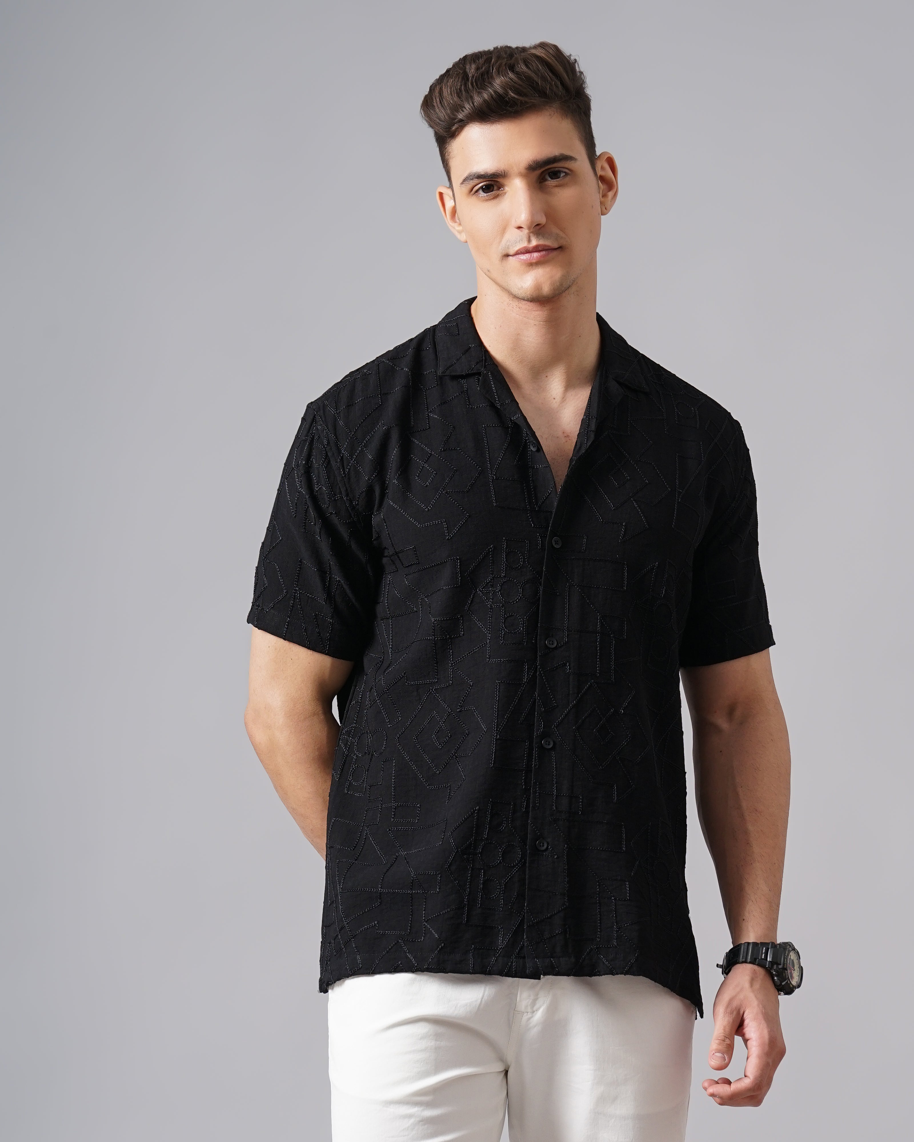 MEN'S SELF DESIGN SHIRT