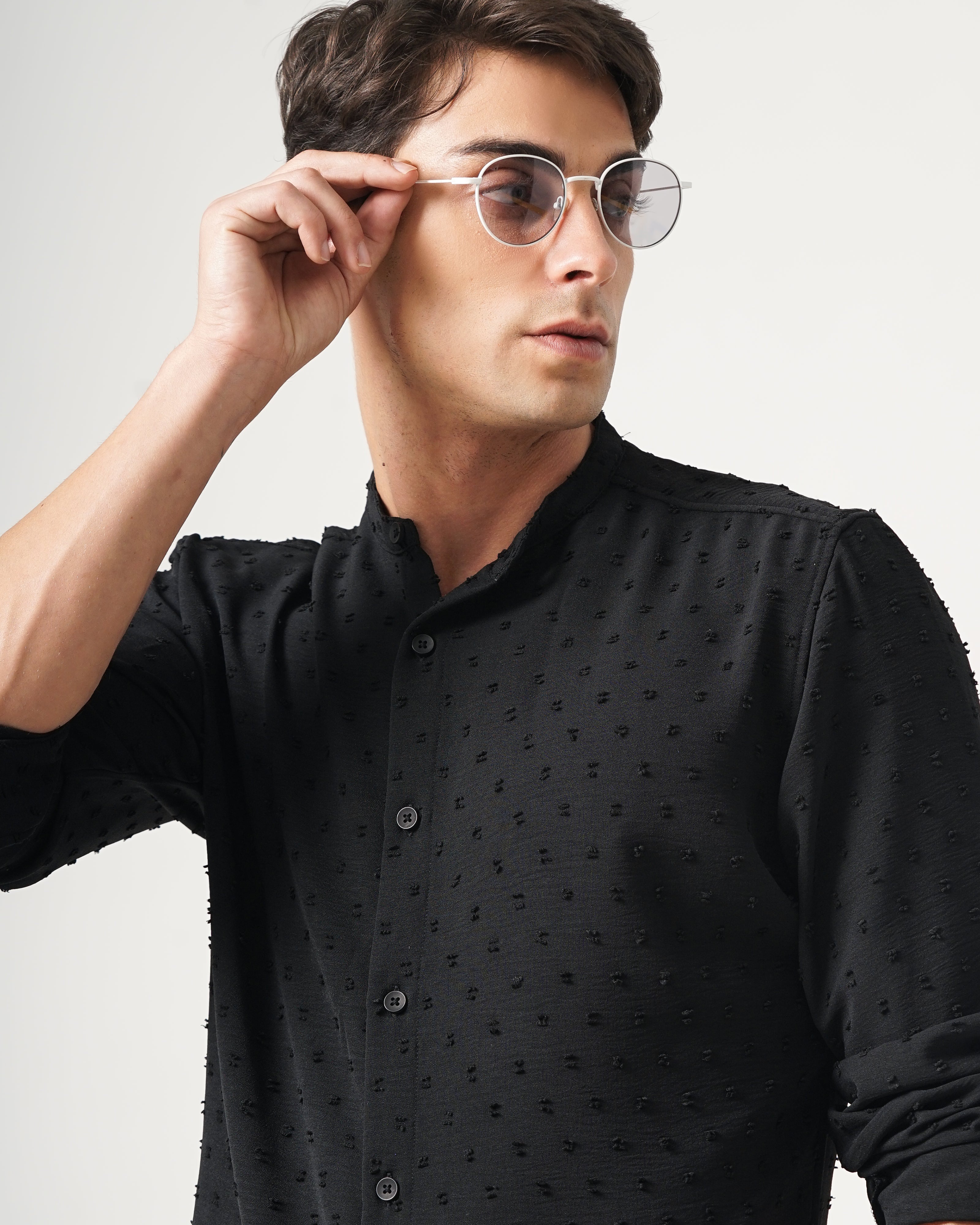 men's self design shirt