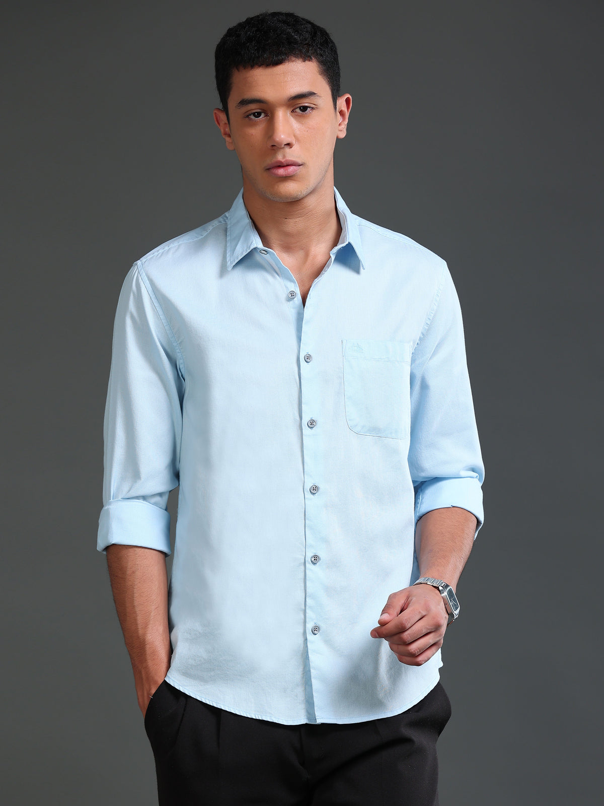 Men Dobby Solid Shirt