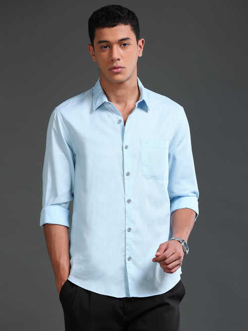 Men Dobby Solid Shirt