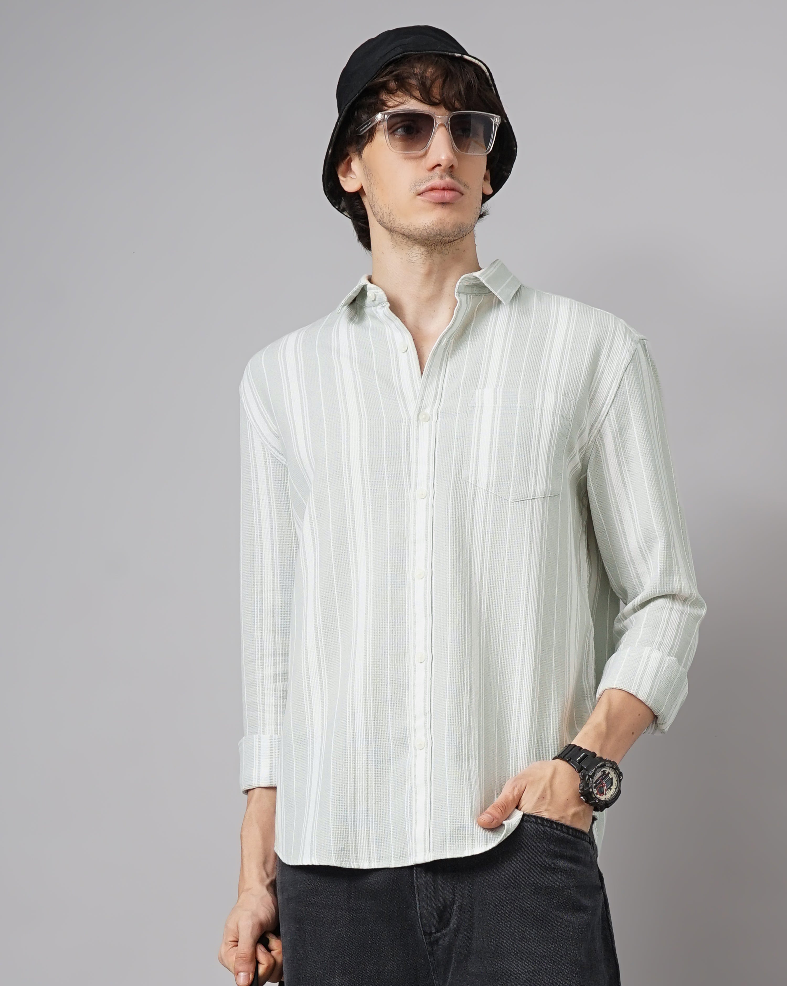 MEN'S REGULAR FIT STRIPES SHIRT