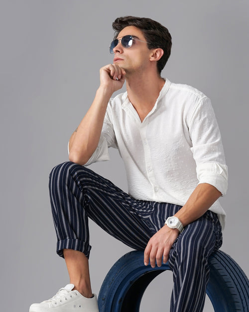 men's self design shirt