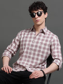Men Smart Slim Fit Checked Casual Shirt