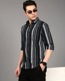 Comfort Slim Fit Striped Spread Collar Pure Cotton Casual Shirt