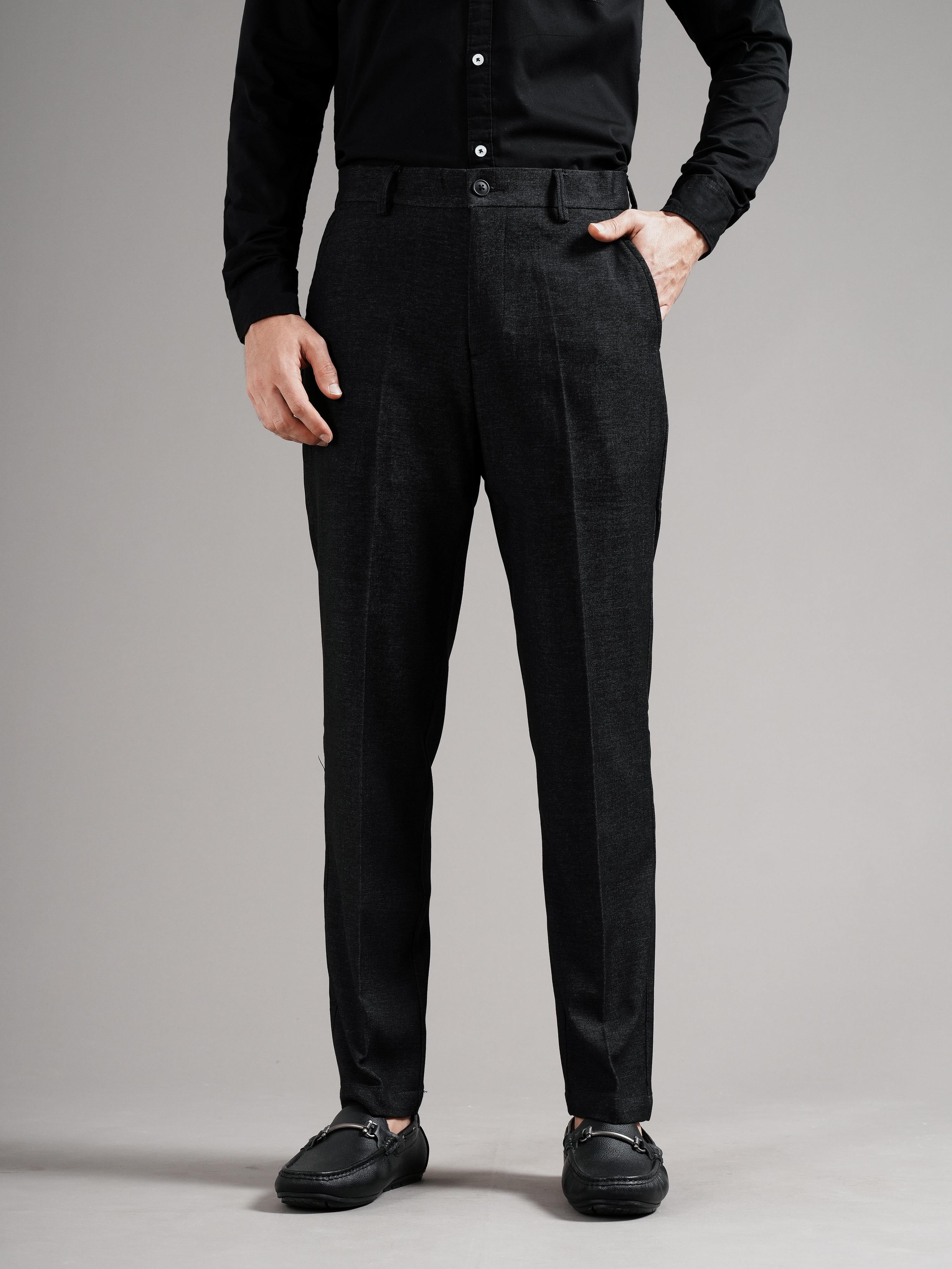 Men Tailored Straight Fit Low-Rise Trousers