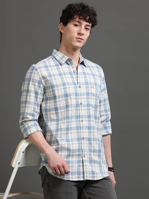 Men Smart Slim Fit Gingham Checks Checked Casual Shirt