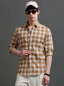 Men Smart Slim Fit Checked Casual Shirt