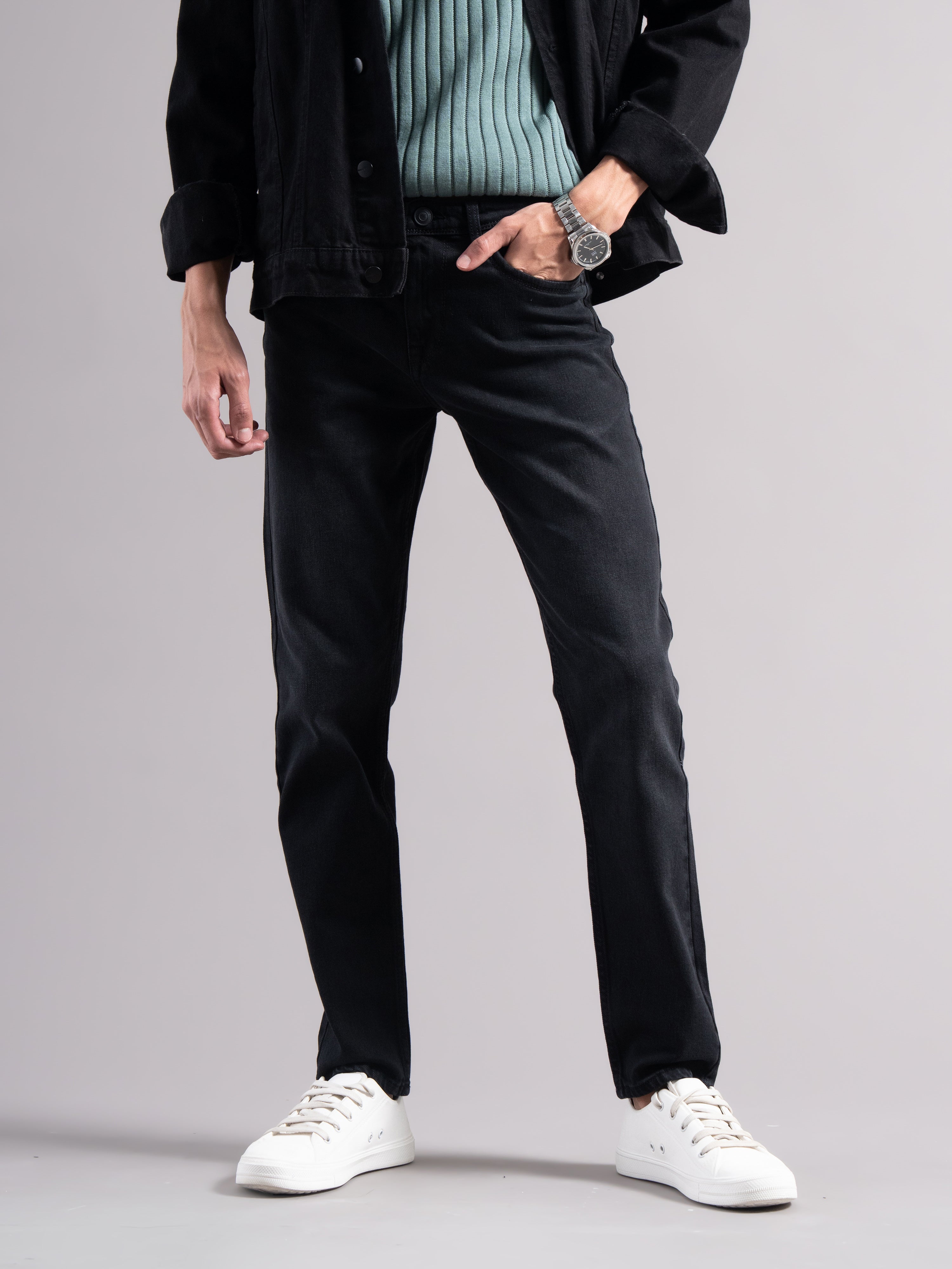 Men Smart Slim Fit Mid-Rise Light Fade Jeans