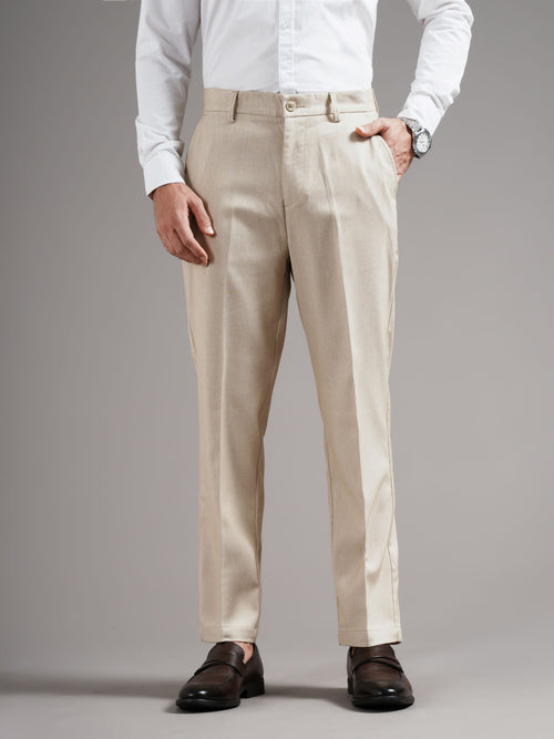 Men Tailored Straight Fit Low-Rise Trousers