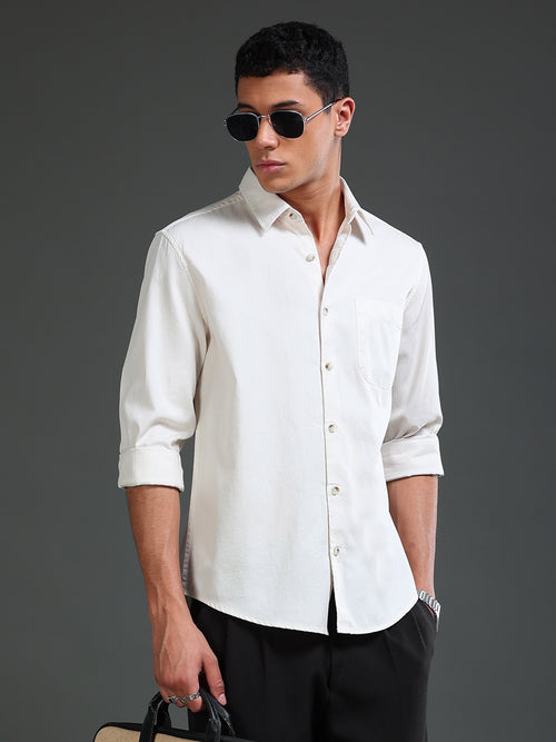 Men Dobby Solid Shirts