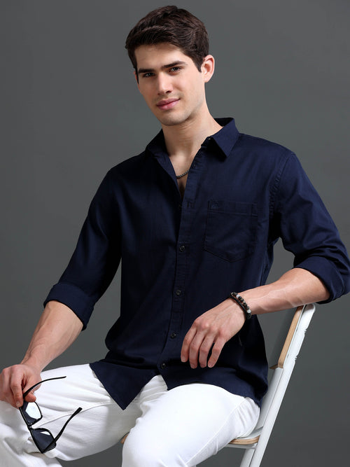 Men's Bird Eye Slim Fit  Dobby Shirt