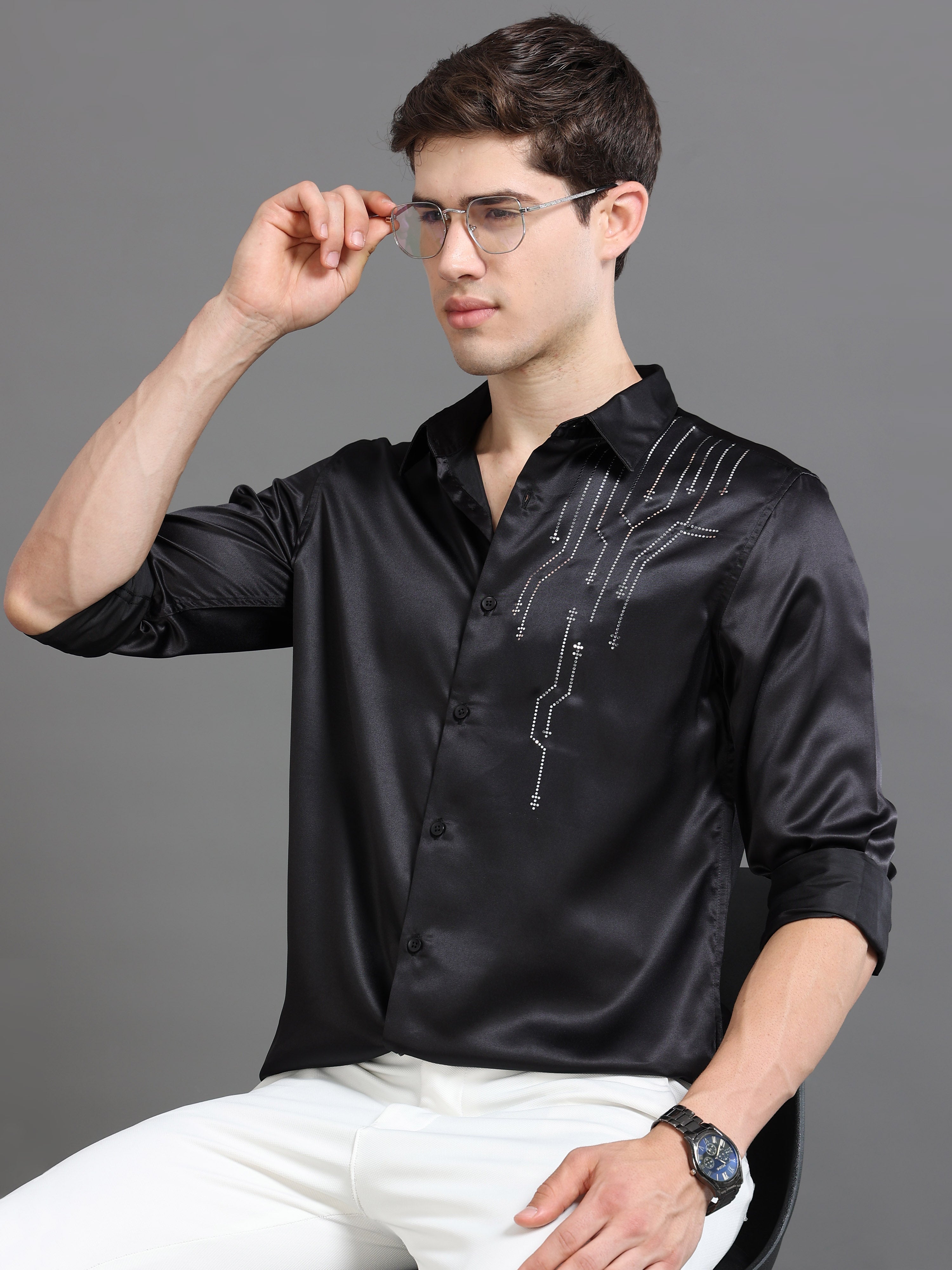 Men Smart Slim Fit Printed Party Shirt
