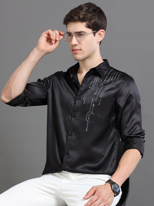 Men Smart Slim Fit Printed Party Shirt
