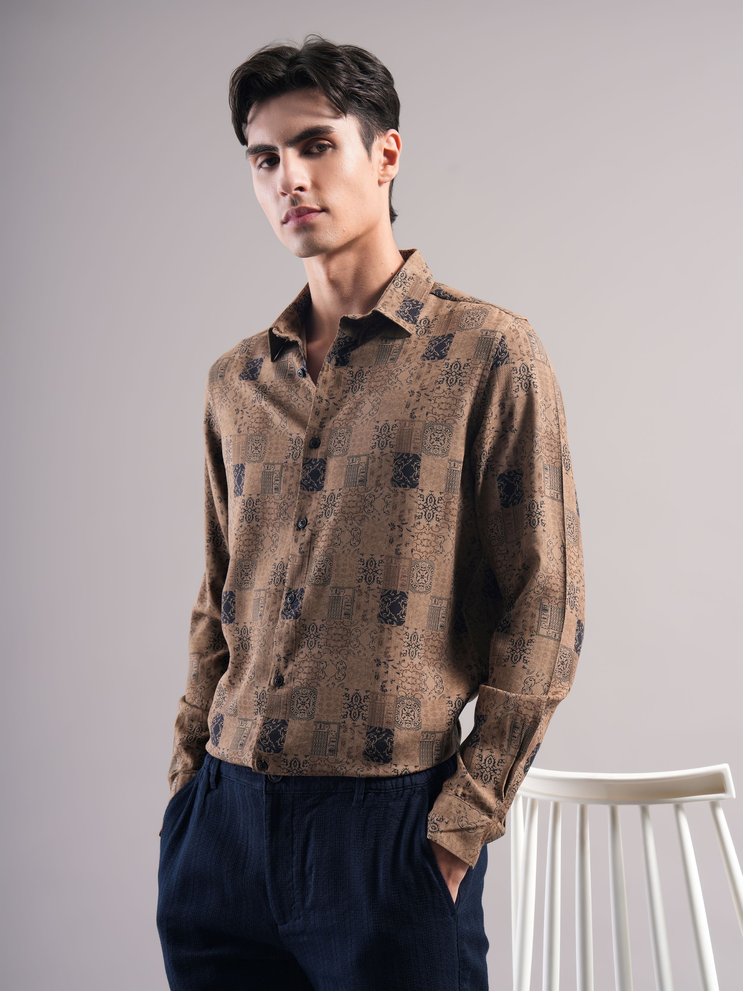 Men Printed Slim Fit Shirt