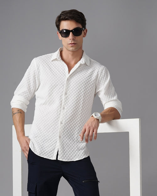 men's self design shirt