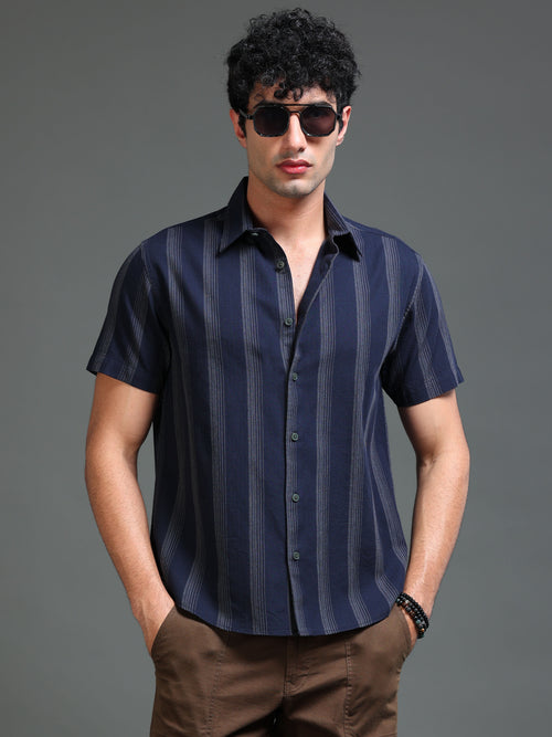 Men's Melange Twill Stripes Shirt