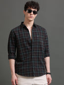 Men Smart Slim Fit Tartan Checks Checked Casual Shirt
