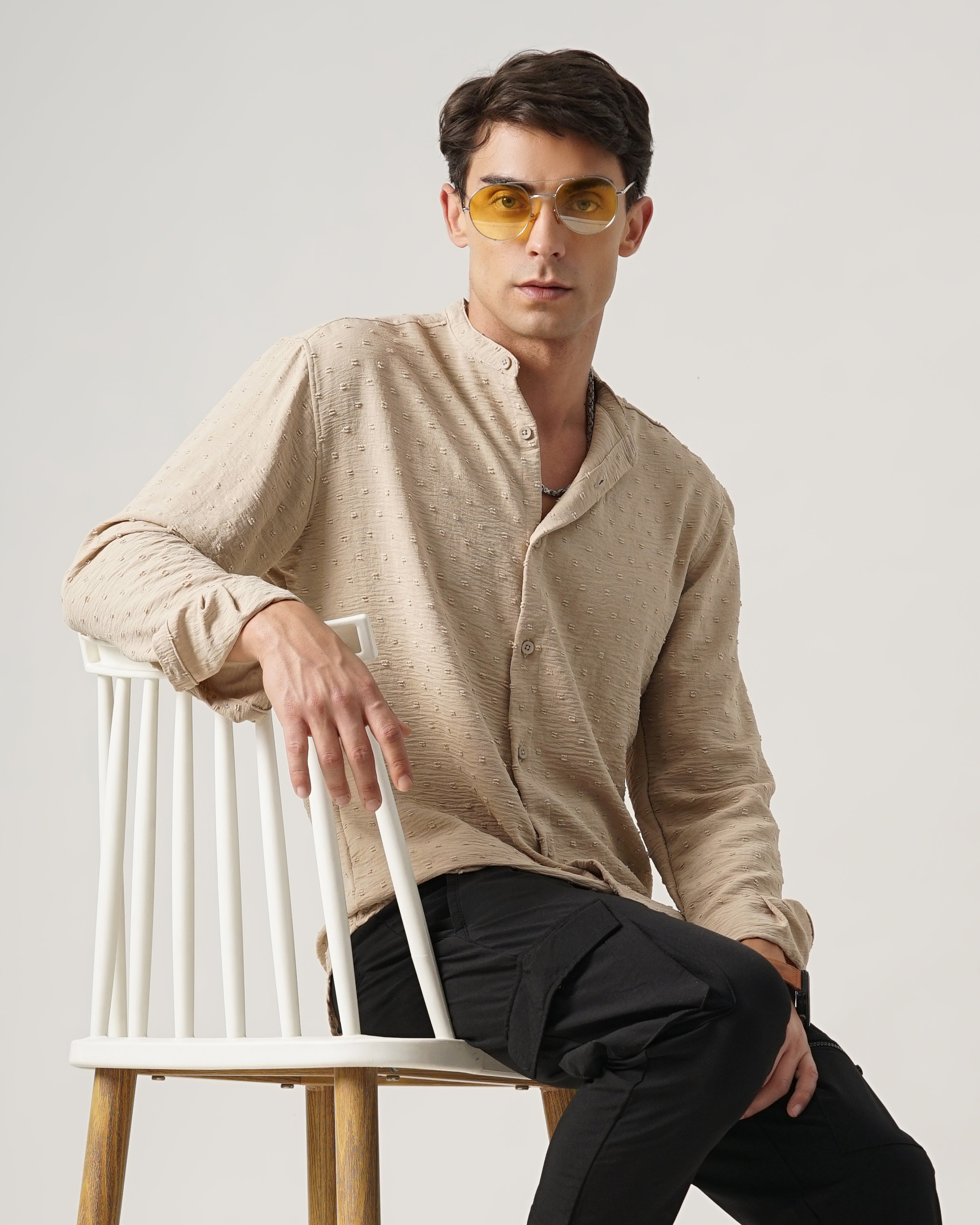men's self design shirt