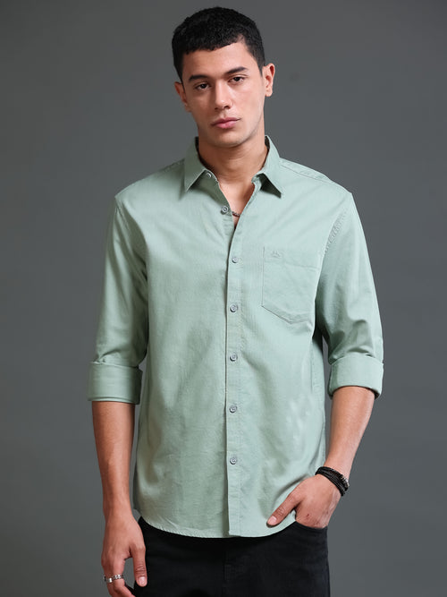 Men Premium Green Oxford Solid