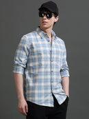 Men Smart Slim Fit Checked Casual Shirt
