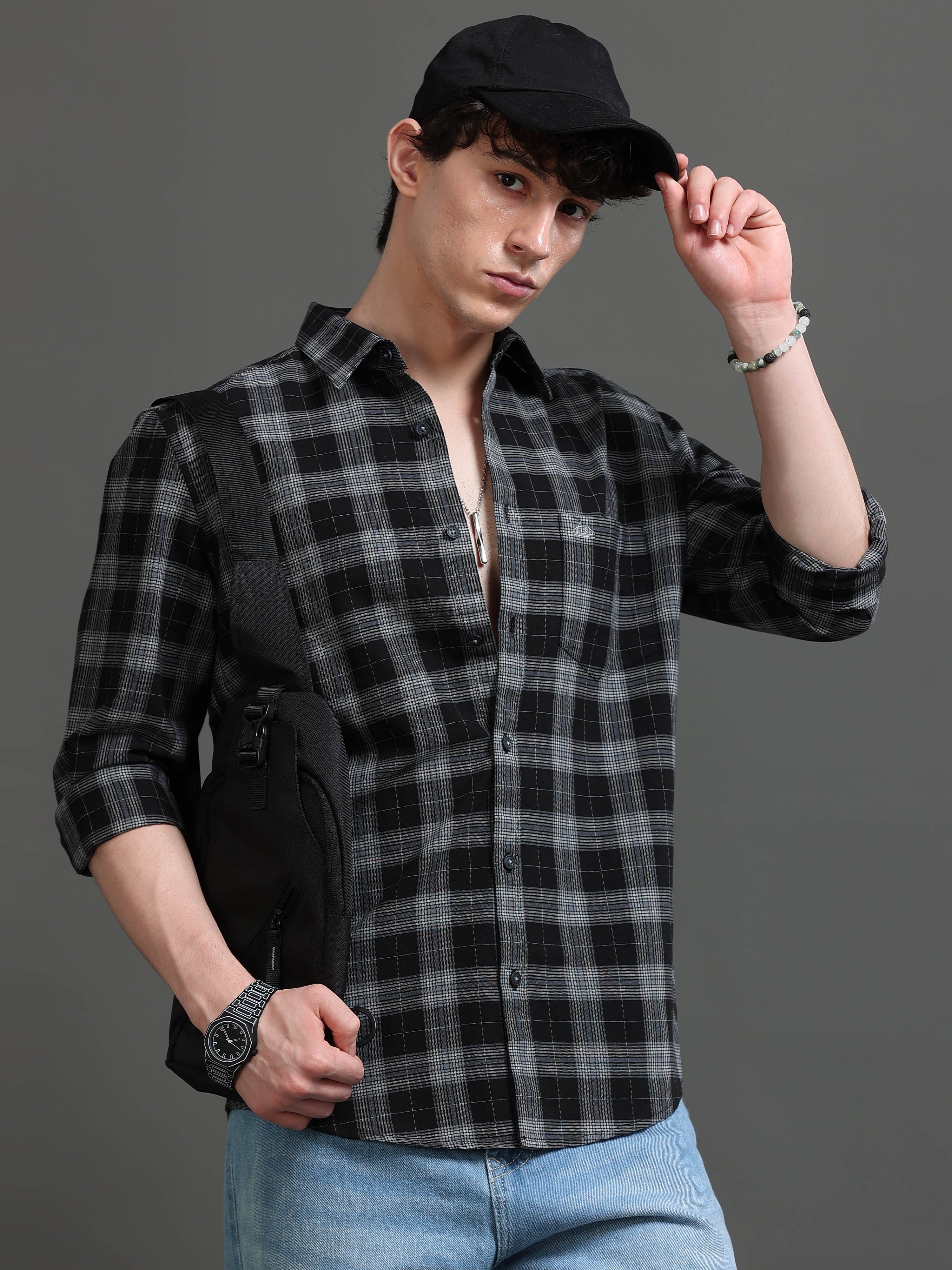 Men Smart Slim Fit Tartan Checks Checked Casual Shirt