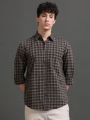Men Smart Slim Fit Tartan Checks Checked Casual Shirt