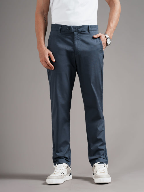 Men Tailored Low-Rise Chinos Trousers